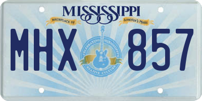 MS license plate MHX857
