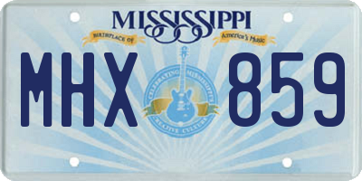 MS license plate MHX859