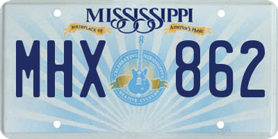 MS license plate MHX862