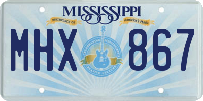 MS license plate MHX867