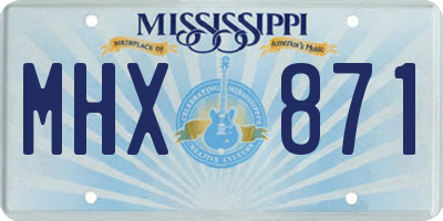 MS license plate MHX871