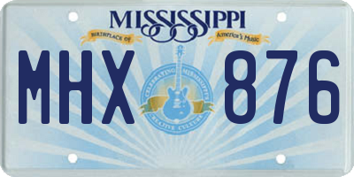 MS license plate MHX876