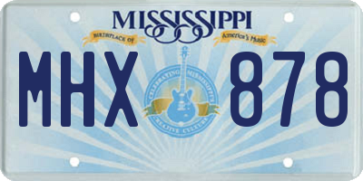 MS license plate MHX878