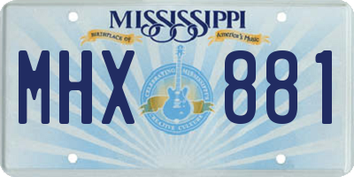 MS license plate MHX881