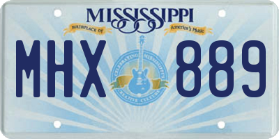 MS license plate MHX889