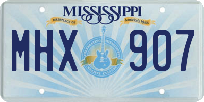 MS license plate MHX907