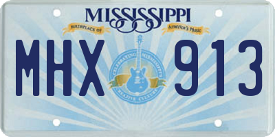 MS license plate MHX913