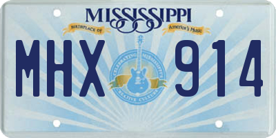 MS license plate MHX914