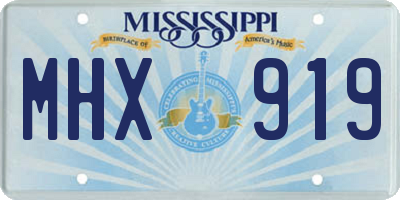 MS license plate MHX919