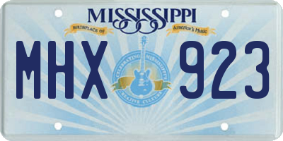 MS license plate MHX923