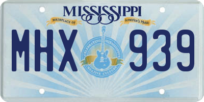 MS license plate MHX939