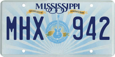 MS license plate MHX942