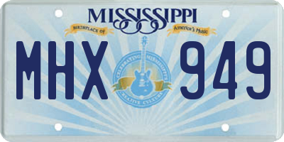 MS license plate MHX949