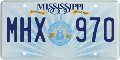 MS license plate MHX970