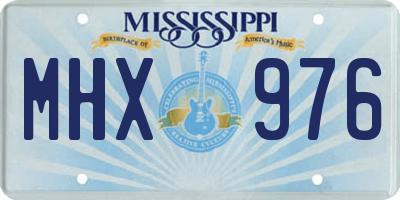 MS license plate MHX976