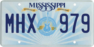 MS license plate MHX979