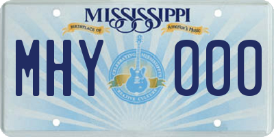 MS license plate MHY000