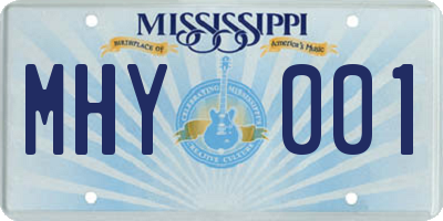 MS license plate MHY001