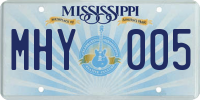 MS license plate MHY005