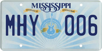 MS license plate MHY006