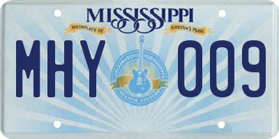 MS license plate MHY009