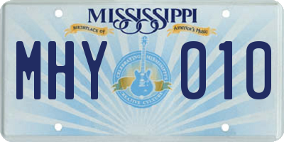 MS license plate MHY010