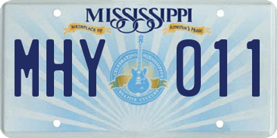 MS license plate MHY011
