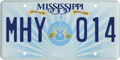 MS license plate MHY014