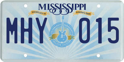 MS license plate MHY015