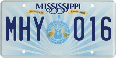 MS license plate MHY016