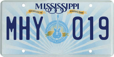 MS license plate MHY019
