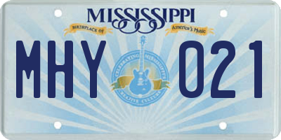 MS license plate MHY021