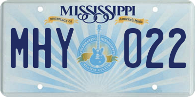 MS license plate MHY022