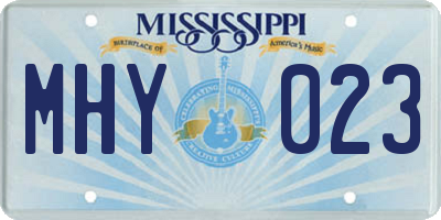 MS license plate MHY023