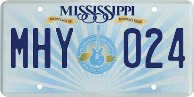 MS license plate MHY024