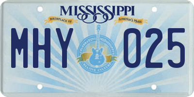 MS license plate MHY025