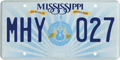 MS license plate MHY027