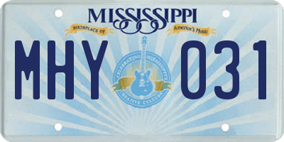 MS license plate MHY031