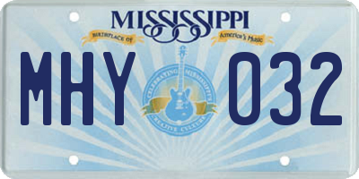MS license plate MHY032