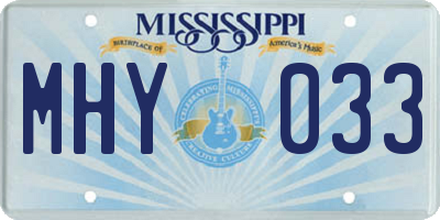 MS license plate MHY033