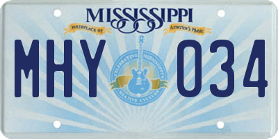 MS license plate MHY034