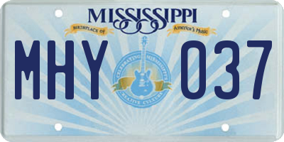 MS license plate MHY037