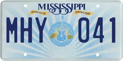 MS license plate MHY041