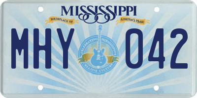 MS license plate MHY042