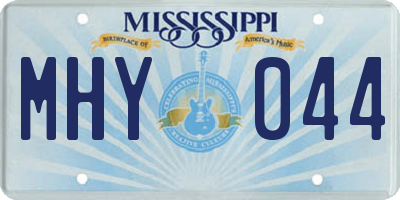 MS license plate MHY044