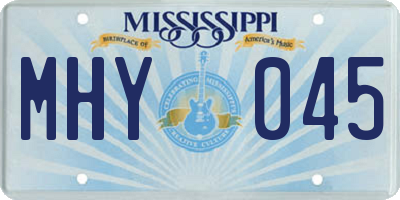 MS license plate MHY045