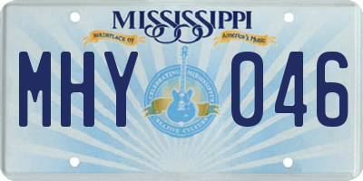MS license plate MHY046
