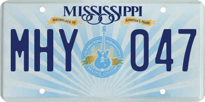 MS license plate MHY047