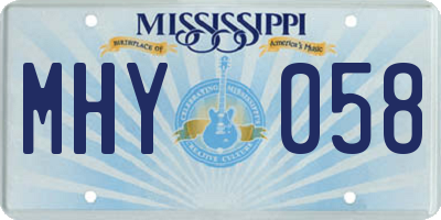 MS license plate MHY058