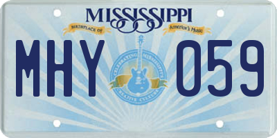 MS license plate MHY059